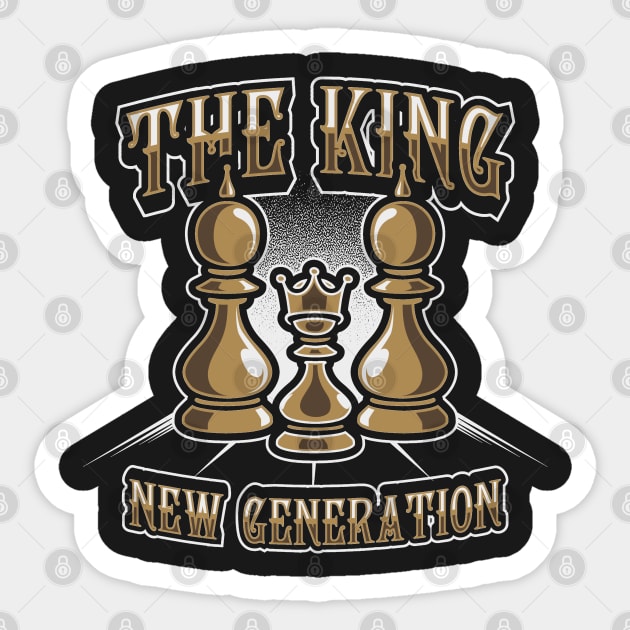 The King New Generation Chess Sticker by JakeRhodes